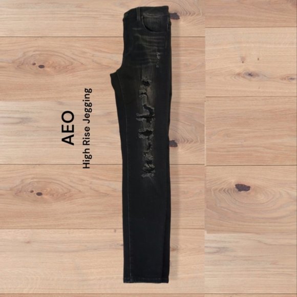 American Eagle Outfitters- Hi-Rise Jegging Super-Super Stretch-Black - Picture 5 of 16